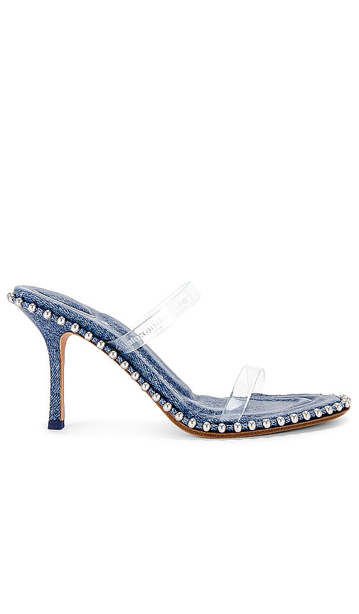 Alexander Wang Nova 85 Slide Sandal in Blue - Alexander Wang Sandale à enfiler Nova 85 en bleu - Alexander Wang Nova 85 蓝色拖鞋 - Alexander Wang Nova 85 Slide Sandale in Blau - Alexander Wang Nova 85 슬라이드 샌들 블루 색상 - Sandalo Slide Alexander Wang Nova 85 in blu