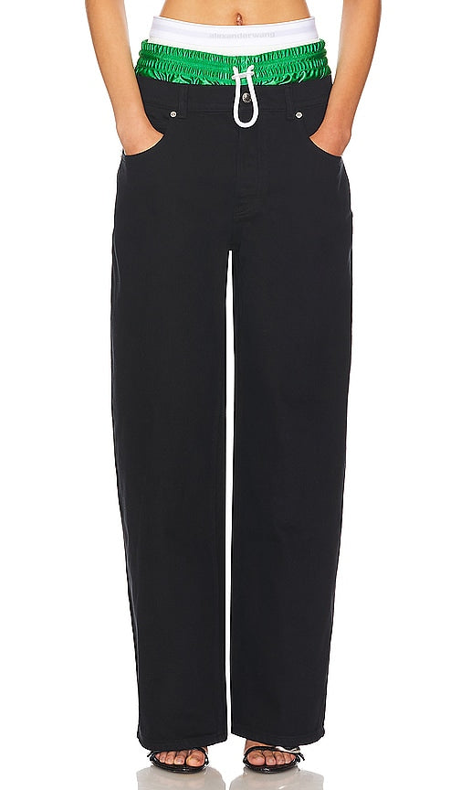 Alexander Wang Trilayer Baggy Pant in Black - Alexander Wang - Pantalon baggy tricouche en noir - Alexander Wang 黑色三层宽松长裤 - Alexander Wang Trilayer Baggy Hose in Schwarz - Alexander Wang Trilayer 배기 팬츠블랙 색상 - Pantaloni larghi a tre strati Alexander Wang in nero