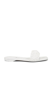 Alexander Wang VY Flat Sandal in White | Optic White Slides for Women