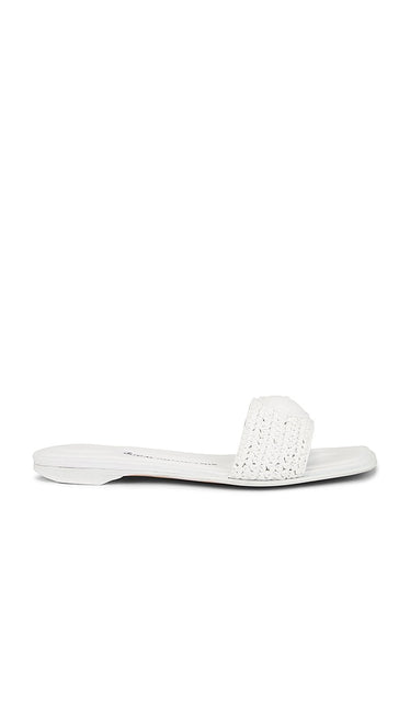 Alexander Wang VY Flat Sandal in White | Optic White Slides for Women