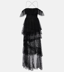 Alexandra Miro Carmen tiered tulle maxi dress