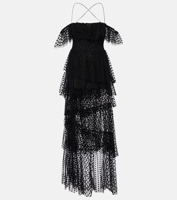 Alexandra Miro Carmen tiered tulle maxi dress