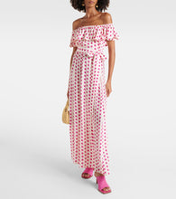 Alexandra Miro Giselle off-shoulder polka-dot midi dress