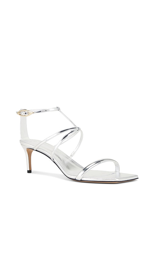 Alexandre Birman Phoebe 60 Sandal in Metallic Silver, grey