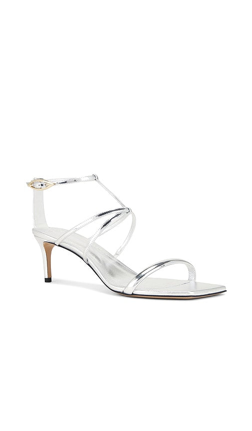 Alexandre Birman Phoebe 60 Sandal in Metallic Silver, grey