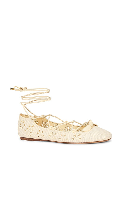 Alexandre Birman Slim Clarita Flat in Cream