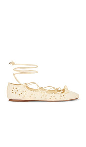 Alexandre Birman Slim Clarita Flat in Cream | Creamy Ballet Flats for Women