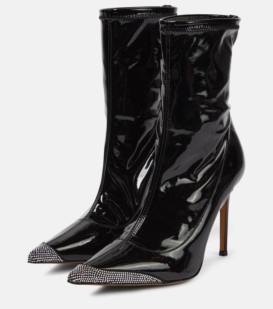 Alexandre Vauthier Avi embellished faux leather ankle boots