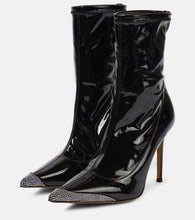 Alexandre Vauthier Avi embellished faux leather ankle boots