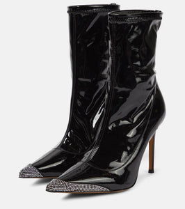 Alexandre Vauthier Avi embellished faux leather ankle boots