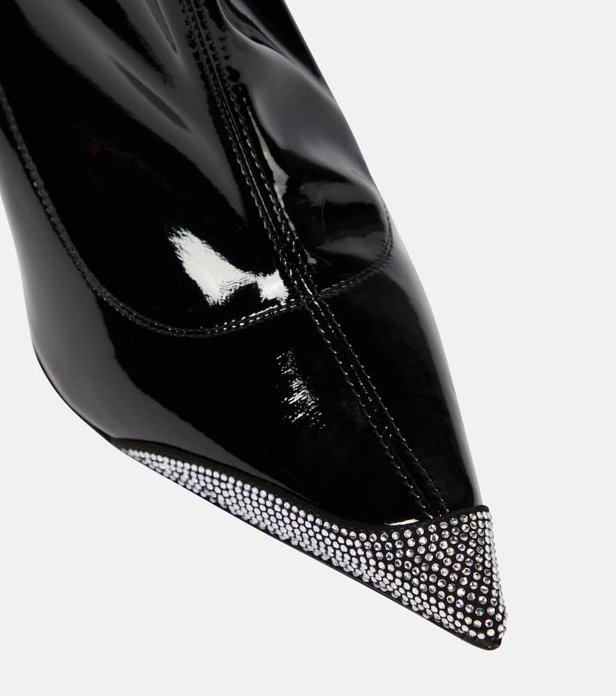 Alexandre Vauthier Avi embellished faux leather ankle boots
