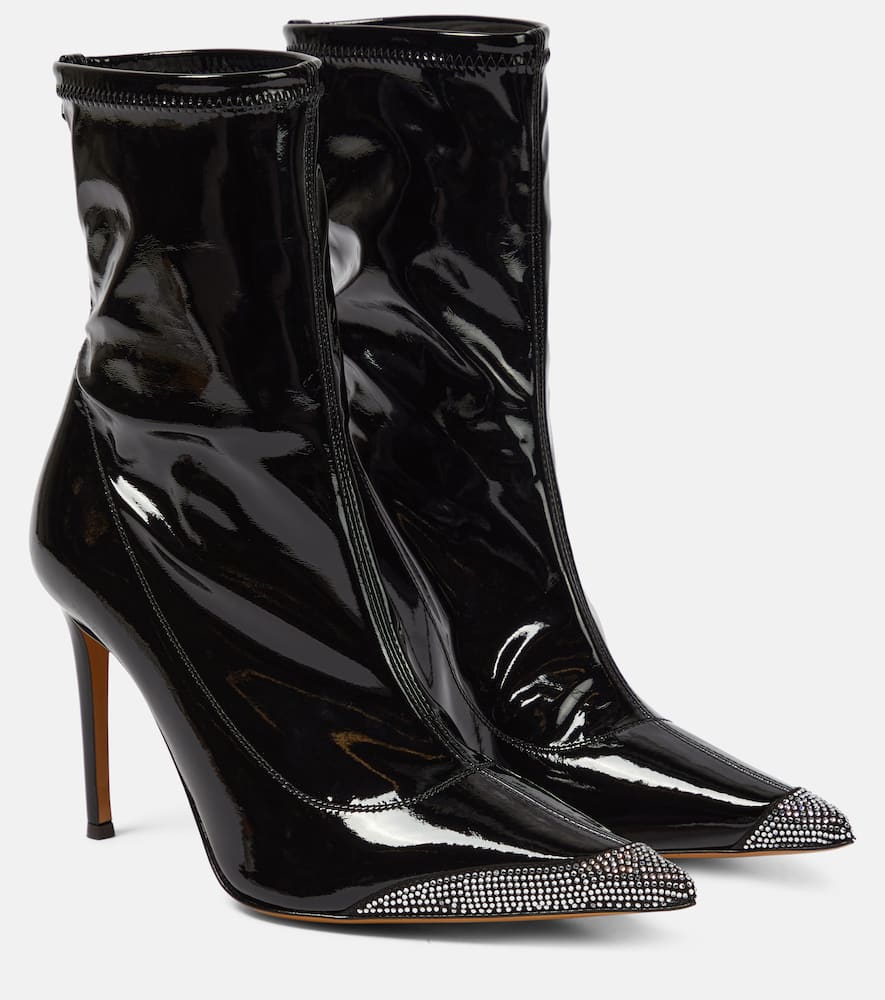 Alexandre Vauthier Avi embellished faux leather ankle boots