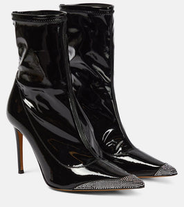 Alexandre Vauthier Avi embellished faux leather ankle boots