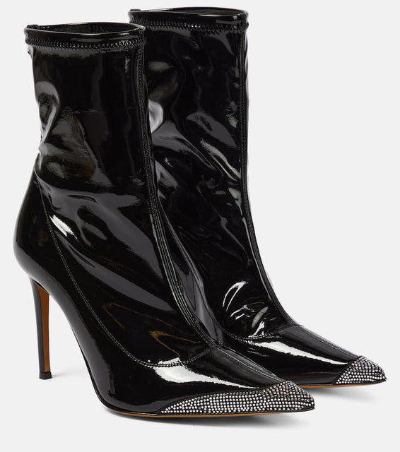 Alexandre Vauthier Avi embellished faux leather ankle boots