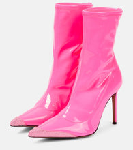 Alexandre Vauthier Crystal-embellished faux leather ankle boots