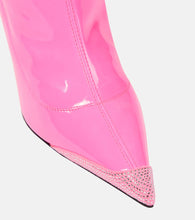 Alexandre Vauthier Crystal-embellished faux leather ankle boots