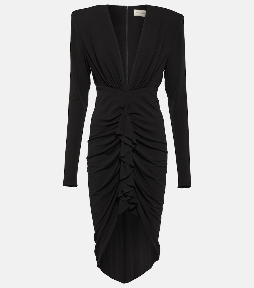 Alexandre Vauthier Draped jersey midi dress. Alexandre Vauthier 垂坠平纹针织中长连衣裙