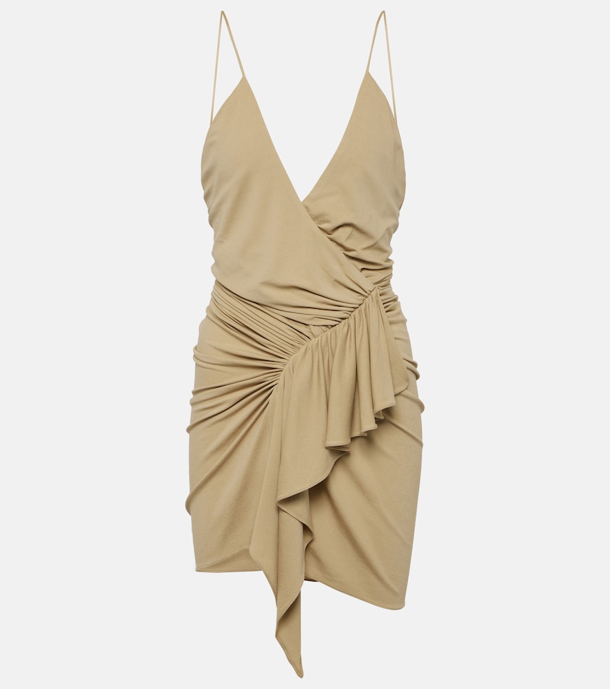 Alexandre Vauthier Draped ruffled wrap dress. 亚历山大·沃蒂埃褶皱裹身裙