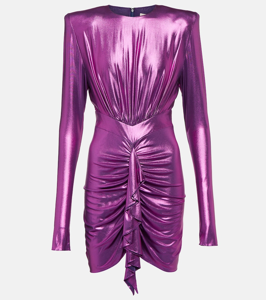 Alexandre Vauthier Draped satin jersey minidress. Alexandre Vauthier 垂坠缎面平纹针织迷你连衣裙