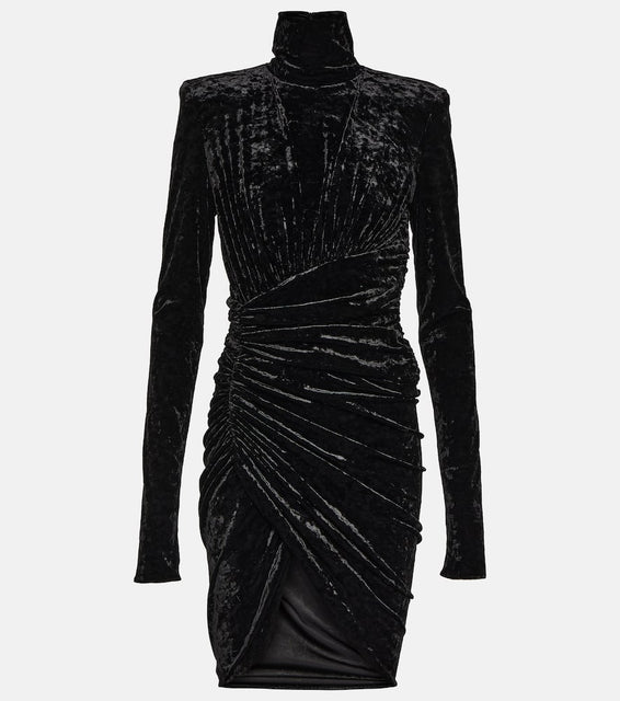 Alexandre Vauthier Draped velvet minidress