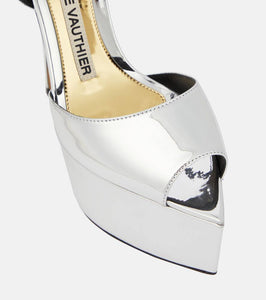 Alexandre Vauthier Metallic faux leather platform sandals