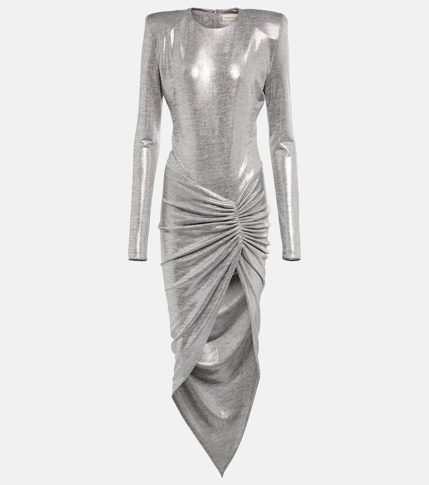 Alexandre Vauthier Metallic jersey midi dress. Alexandre Vauthier 金属感平纹针织中长连衣裙