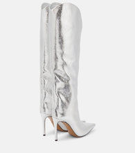 Alexandre Vauthier Metallic leather over-the-knee boots