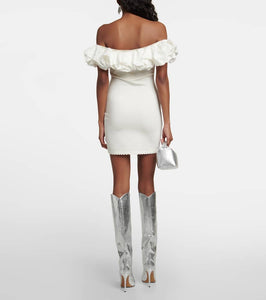 Alexandre Vauthier Off-shoulder ruffle-trimmed minidress