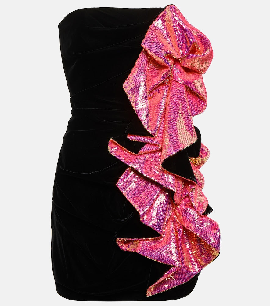 Alexandre Vauthier Strapless embellished minidress. 亚历山大·沃蒂埃 (Alexandre Vauthier) 无肩带缀饰迷你连衣裙
