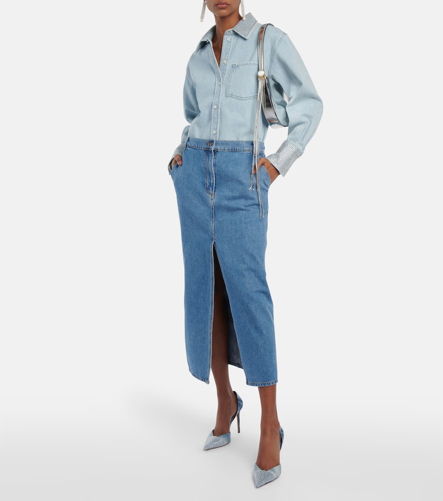 Alexandre Vauthier Tie-dye embellished denim pumps