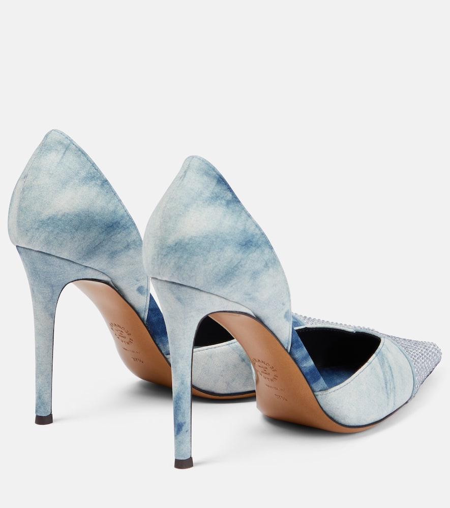 Alexandre Vauthier Tie-dye embellished denim pumps