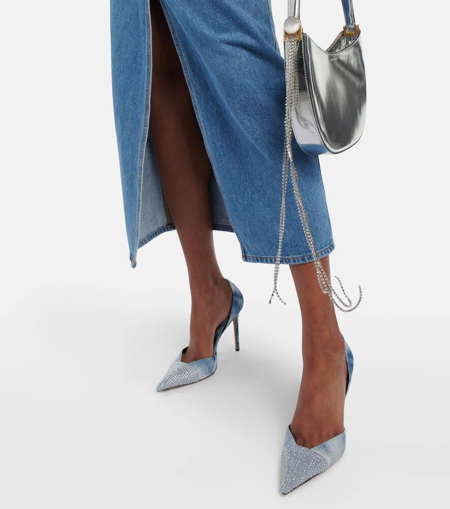 Alexandre Vauthier Tie-dye embellished denim pumps