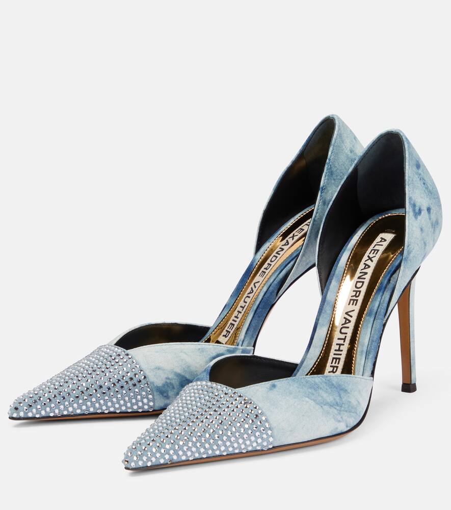 Alexandre Vauthier Tie-dye embellished denim pumps