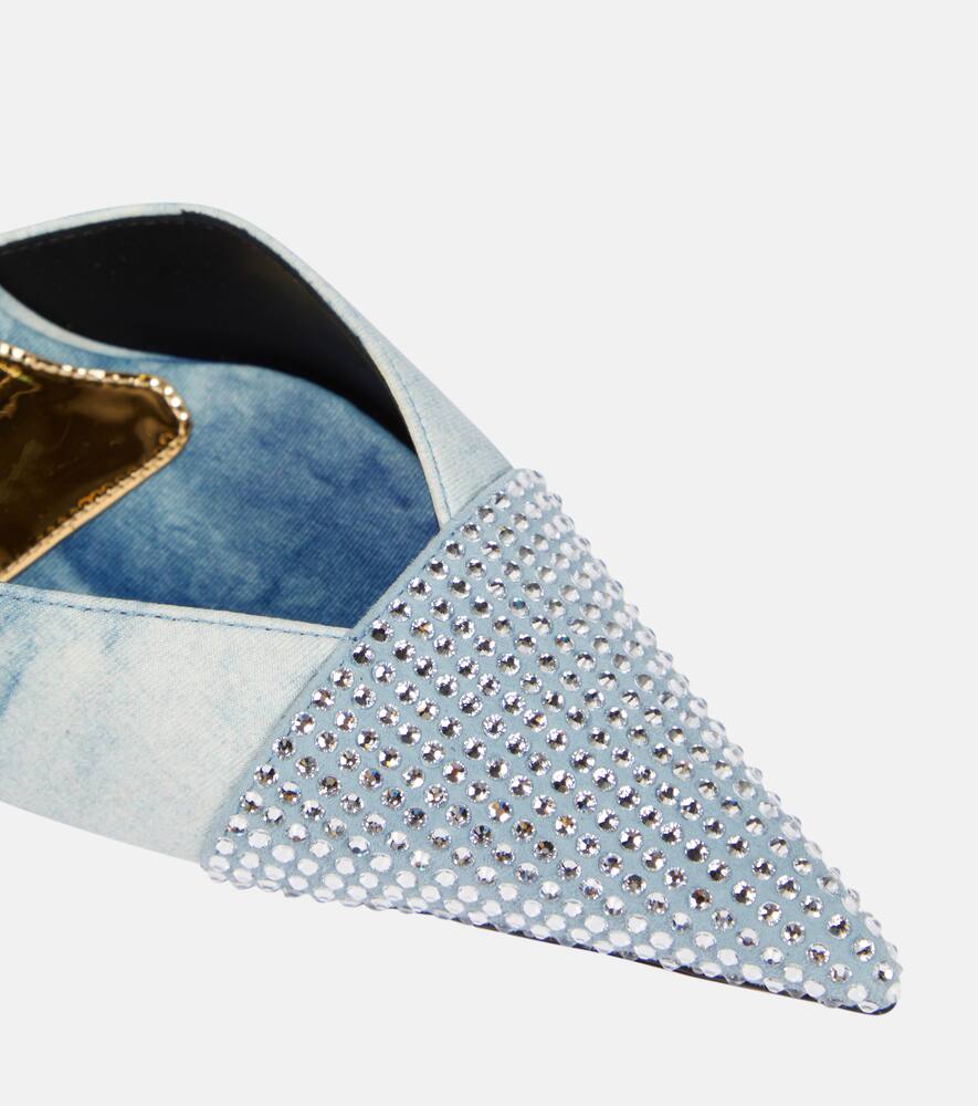Alexandre Vauthier Tie-dye embellished denim pumps