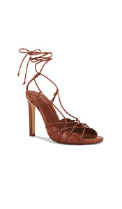 Alexis Colette Lace Up High Sandal in Cognac