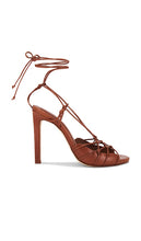 Alexis Colette Lace Up High Sandal in Cognac | Cognac Strappy Heels for Women