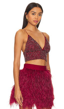 Alice + Olivia Carli Crystal Bra Top in Burgundy