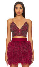 Alice + Olivia Carli Crystal Bra Top in Burgundy - Alice + Olivia Carli - Haut de soutien-gorge en cristal bordeaux - Alice + Olivia Carli 酒红色水晶文胸上衣 - Alice + Olivia Carli Kristall-BH-Oberteil in Burgund - Alice + Olivia Carli 크리스탈 브라탑 - Top reggiseno Alice + Olivia Carli Crystal in Borgogna