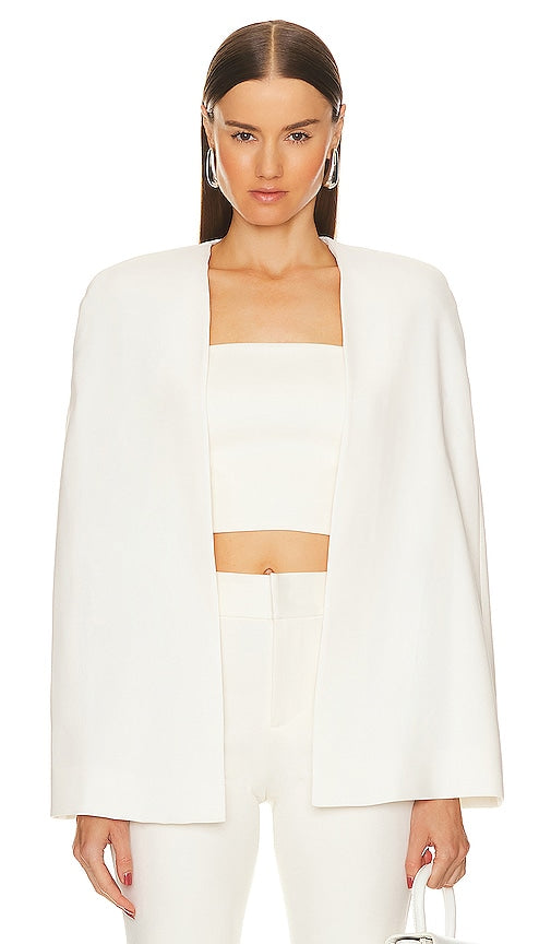 Alice + Olivia Marica Cape Crop Top in White - Alice + Olivia - Top court cape Marica en blanc - Alice + Olivia Marica 白色斗篷短款上衣 - Alice + Olivia Marica Cape Crop Top in Weiß - Alice + Olivia Marica 케이프 크롭 탑 - Top corto Alice + Olivia Marica Cape in bianco