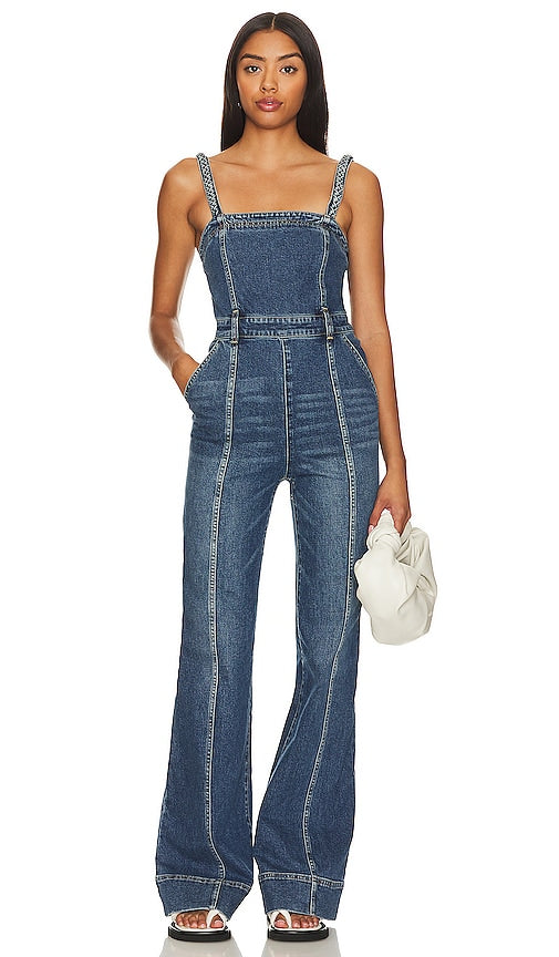 Alice + Olivia Melody Wide Leg Jumpsuit in Blue - Alice + Olivia - Combinaison Melody à jambe large en bleu - Alice + Olivia Melody 蓝色阔腿连身裤 - Alice + Olivia Melody Overall mit weitem Bein in Blau - Alice + Olivia Melody 와이드 레그 점프수트 블루 색상 - Tuta Alice + Olivia Melody a gamba larga in blu