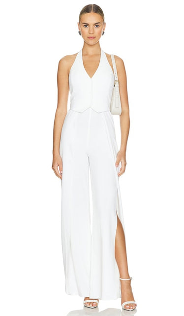 Alice + Olivia Robin Jumpsuit in White - Alice + Olivia Combinaison Robin en Blanc - Alice + Olivia Robin 白色连身裤 - Alice + Olivia Robin Overall in Weiß - Alice + Olivia Robin 점프수트 화이트 색상 - Tuta Alice + Olivia Robin in bianco