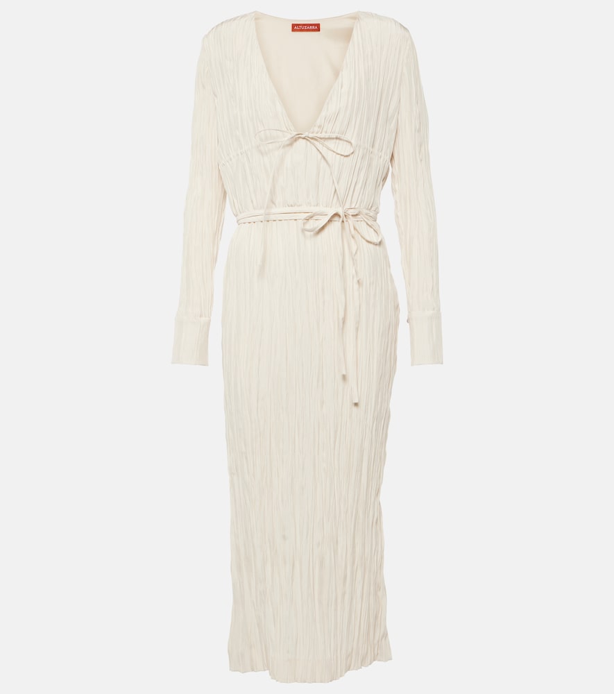 Altuzarra Carol tie-detail satin midi dress. Altuzarra Carol 系带缎面中长连衣裙
