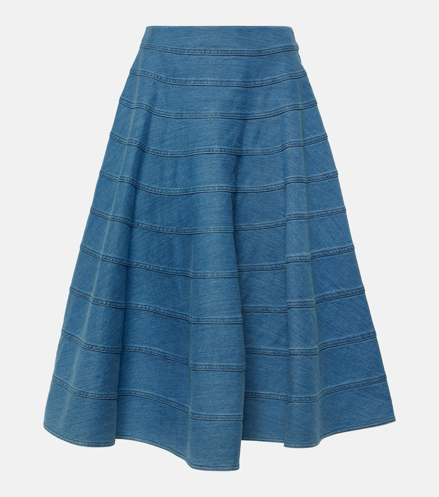 Altuzarra Grace paneled denim midi skirt - Altuzarra Grace 拼接牛仔中长裙