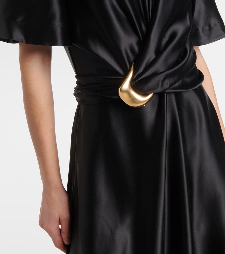 Altuzarra Honey belted silk satin midi dress