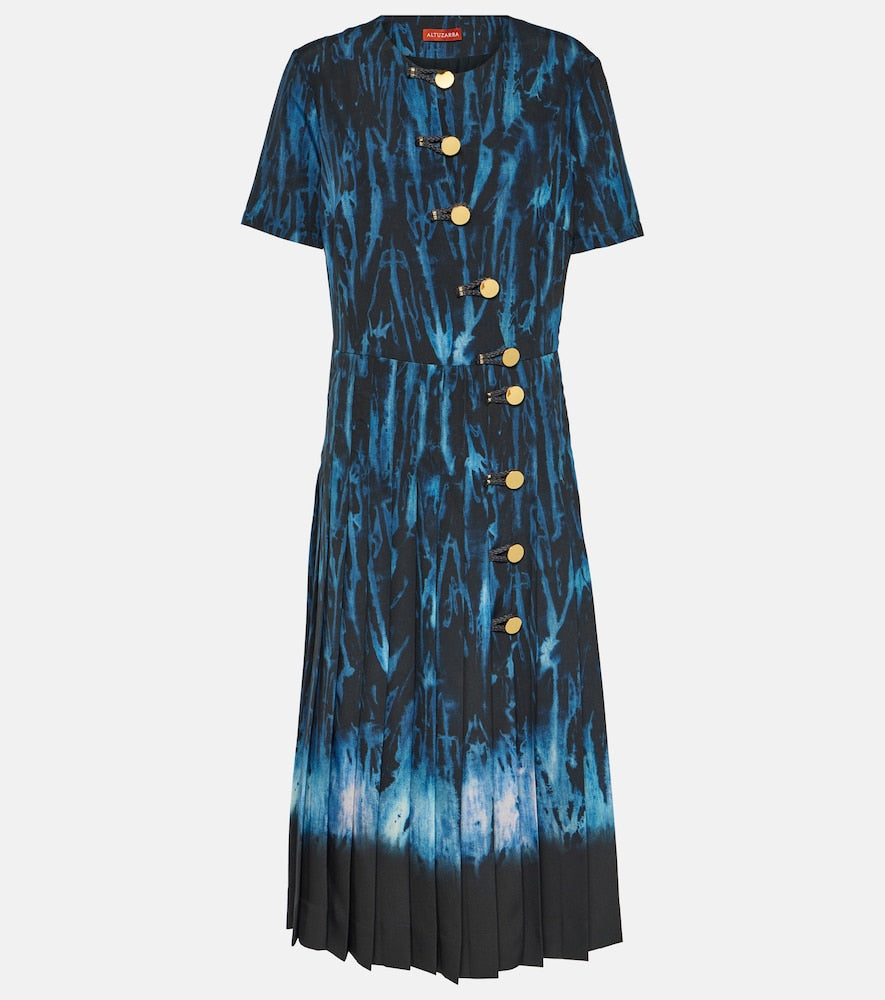 Altuzarra Myrtle printed pleated midi dress. Altuzarra Myrtle 印花褶裥中长连衣裙