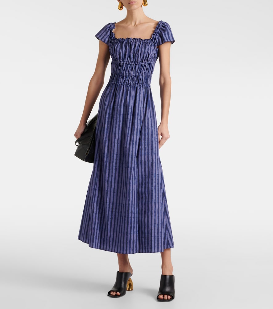 Altuzarra Ruched cotton-blend midi dress