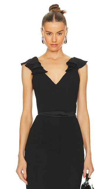 Amanda Uprichard Gimlet Top in Black - Haut à vrille Amanda Uprichard en noir - Amanda Uprichard 黑色 Gimlet 上衣 - Amanda Uprichard Gimlet-Oberteil in Schwarz - Amanda Uprichard 김렛 탑 - Top succhiello Amanda Uprichard in nero