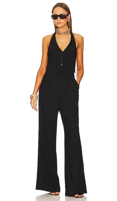 Amanda Uprichard Isadore Jumpsuit in Black - Combinaison Amanda Uprichard Isadore en noir - Amanda Uprichard Isadore 黑色连身裤 - Amanda Uprichard Isadore Overall in Schwarz - Amanda Uprichard Isadore 점프수트 블랙 색상 - Tuta Amanda Uprichard Isadore in nero