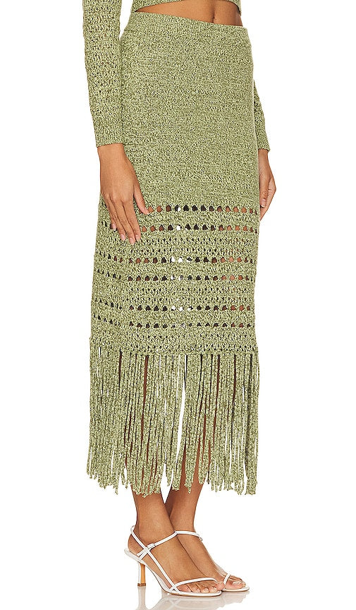 Amanda Uprichard Jayla Knit Skirt in Green