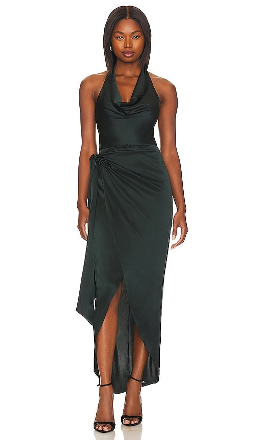 Amanda Uprichard Martine Gown in Dark Green - Robe Amanda Uprichard Martine en vert foncé - Amanda Uprichard 深绿色马丁礼服 - Amanda Uprichard Martine Kleid in Dunkelgrün - 다크 그린 색상의 Amanda Uprichard Martine 드레스 - Abito Amanda Uprichard Martine in verde scuro
